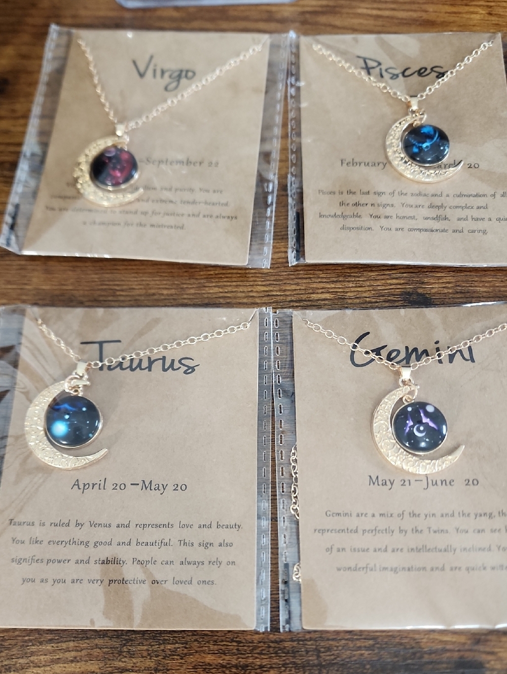 Zodiac Constellation Pendant Necklace in Multi-Color 1 Of Each In Gold - Picture 2 of 4